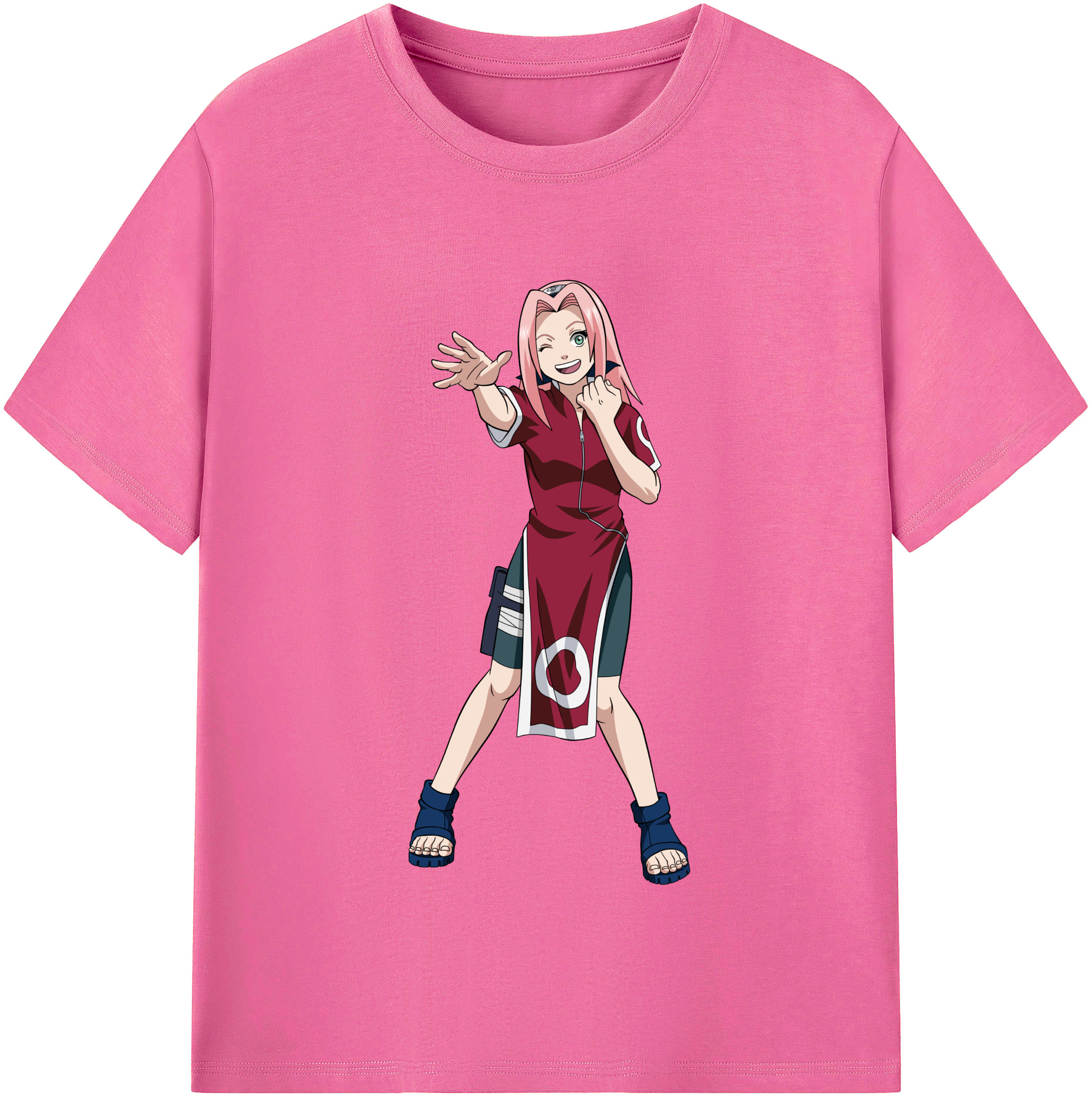 （画像用） NARUTO -ナルト- 春野サクラ Haruno Sakura レディースカジュアルプリントTシャツ（綿100％）